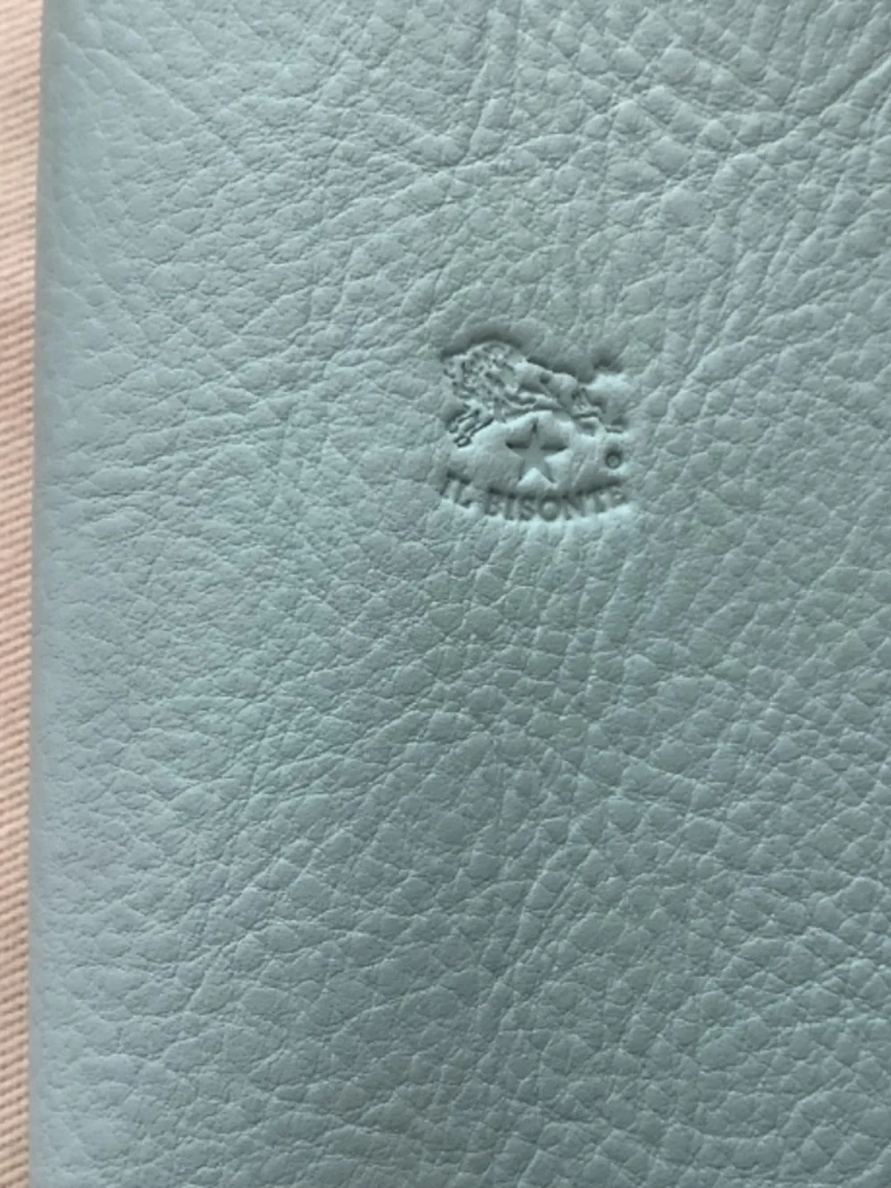 I’ll Bisonte Glasses case in leather color sky blue botticelli